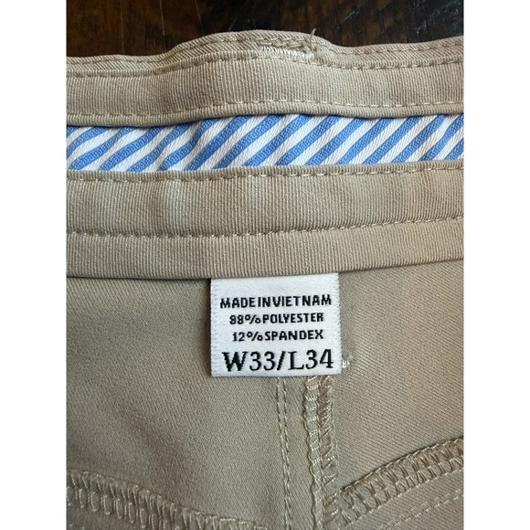 FootJoy Pants Mens 33x34 Beige Athletic Fit Stretch Performance Golf Chino Twill - Picture 7 of 14